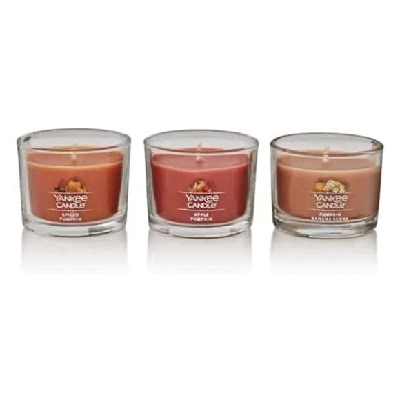 YANKEE CANDLE Pumpkin Season Lover Gift Set 3 Mini Candles NIB - Picture 2 of 6